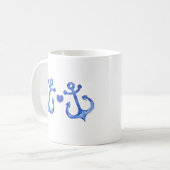 Mug Ancres et coeur de la marine nautique (Devant gauche)