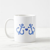 Mug Ancres et coeur de la marine nautique (Gauche)