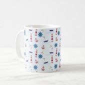 Mug Ancres océaniques nautiques et phares Café Cu (Devant gauche)
