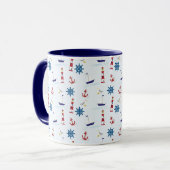 Mug Ancres océaniques nautiques personnalisées et phar (Devant gauche)
