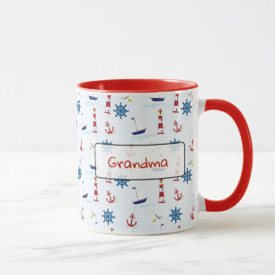 Mug Ancres océaniques nautiques personnalisées et phar