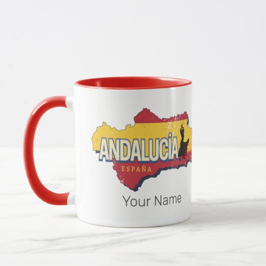 Mug Andalousie Espagne Carte Rétro Vintage Flamenco (Gauche)