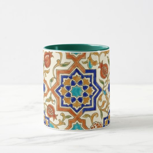 Mug Andalusian Pomegranate & Blue Star Geometric Tile (Centre)