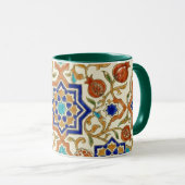 Mug Andalusian Pomegranate & Blue Star Geometric Tile  (Devant droit)