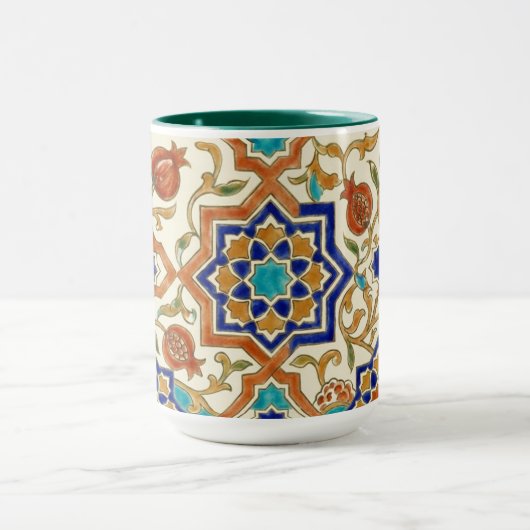 Mug Andalusian Pomegranate & Blue Star Geometric Tile  (Centre)