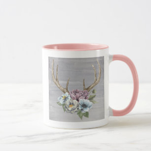Mug Andouillers floraux de cerfs communs
