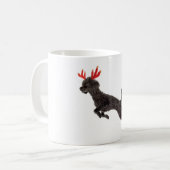 Mug Andouillers noirs de renne de chien de caniche de (Devant gauche)