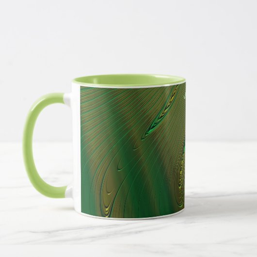 Mug ANDRE ~ Zany 3D Fractal ~ Gold Green (Gauche)