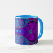 Mug ANDREA ~ Zany 3D ~ Musique bleue, verte et violett (Devant droit)