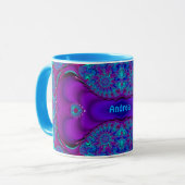 Mug ANDREA ~ Zany 3D ~ Musique bleue, verte et violett (Devant gauche)