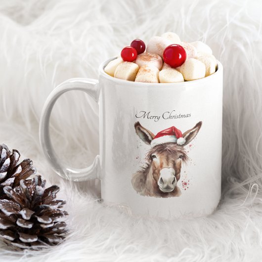Mug Âne de Noël Café Humour de campagne