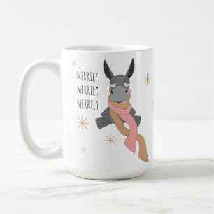 Mug Âne drôle mignon ironiquement joyeux d'hiver