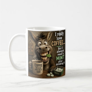 Mug Âne goofy amateur de café avec des bonbons à la me
