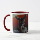 Mug Âne sur rouge foncé (Gauche)