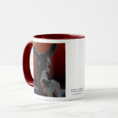 Mug Âne sur rouge foncé (Devant gauche)