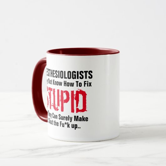 Mug Anesthésiologiste Réparer Stupide docteur jeu de m (Devant gauche)