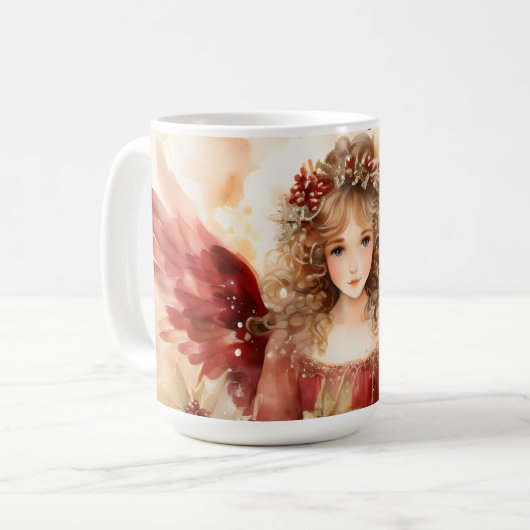 Mug Ange avec ailes rouges (Devant gauche)