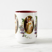 Mug Ange avec des fleurs d'harpe et de clématite (Centre)