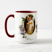 Mug Ange avec des fleurs d'harpe et de clématite (Gauche)