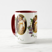 Mug Ange avec des fleurs d'harpe et de clématite (Devant gauche)
