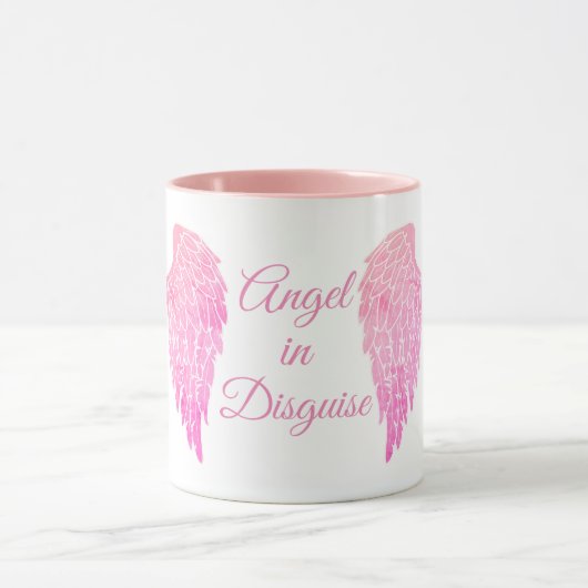 Mug Ange dans des ailes d'ange de rose de déguisement (Centre)