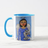 Mug Ange d'art populaire Ange de chat sur le nuage (Gauche)
