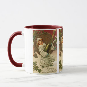 Mug Ange de Champagne du Nouvel An Victorien Vintage
