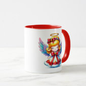 Mug Ange de neige de Noël (Devant droit)