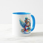 Mug Ange de neige de Noël (Devant droit)