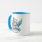 Mug Ange de neige de Noël (Devant gauche)