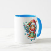 Mug Ange de neige de Noël (Devant droit)
