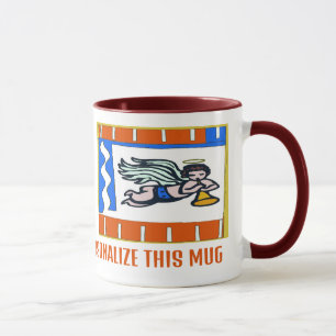 Mug Ange de Noël, ajouter du texte pour personnaliser,