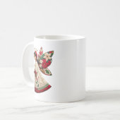 Mug Ange de Noël avec fleurs de fêtes (Devant gauche)
