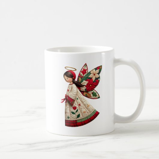 Mug Ange de Noël avec fleurs de fêtes (Droite)