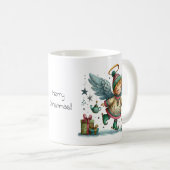 Mug Ange de Noël Whimsical sur patins sur glace (Devant droit)