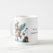 Mug Ange de Noël Whimsical sur patins sur glace (Devant gauche)