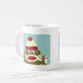 Mug Ange et diable de singe de chaussette (Devant gauche)