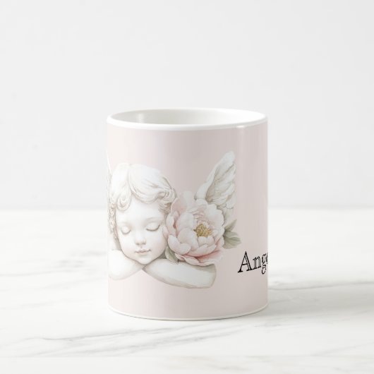 Mug Ange Fleur Rose Pâle (Centre)