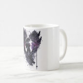 Mug Ange foncé Valentine avec ailes foncées (Devant droit)