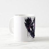 Mug Ange foncé Valentine avec ailes foncées (Devant gauche)
