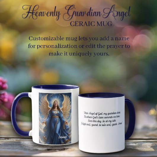 Mug Ange Gardien Céleste Avec Aiguille Bleue