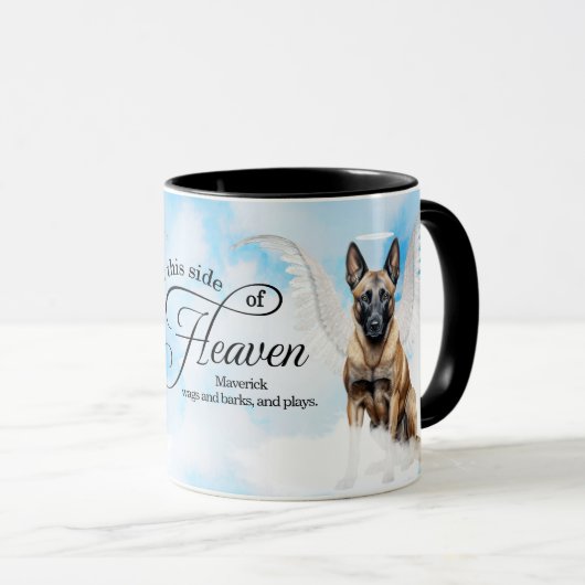 Mug Ange Malinois belge Personnalisé Pet Memorial (Devant droit)