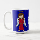 Mug Ange mignon de Noël avec la robe longue rouge (Gauche)