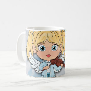 Mug Ange musical en bande dessinée avec un violon