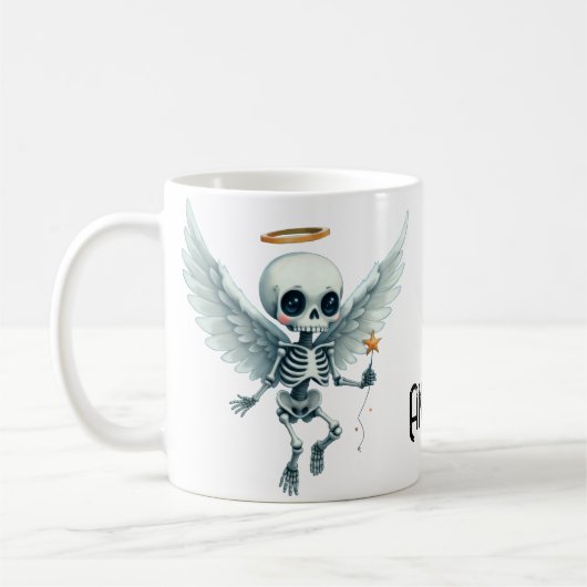 Mug Ange squelette – Le côté doux de l'au-delà. (Gauche)
