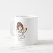 Mug Ange tenant un chat (Devant gauche)