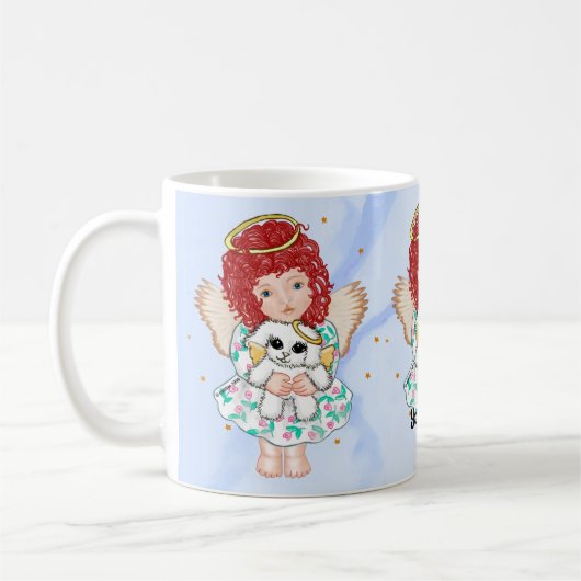 Mug Ange tenant un chien (Gauche)