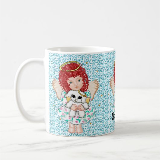 Mug Ange tenant un chien (Gauche)