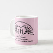 Mug Angel 111 Rose Numéro Affirmation Numérologie Nom (Devant gauche)