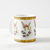 Mug Angel Avec Croix Et Fleurs Clematis (Devant gauche)